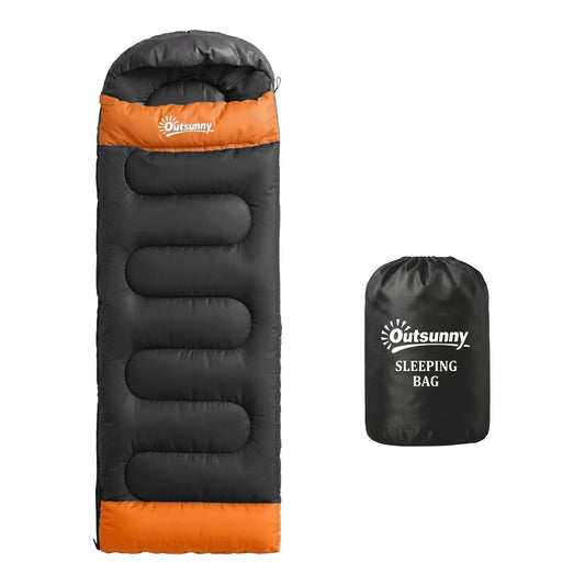 Outsunny Sleeping Bag for Adults, Lightweight & Compact Sleeping Bag, 3 Seasons, Grey, with its carry bag