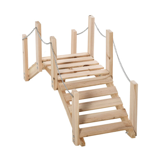 Outsunny Small Fir Wooden Garden Bridge in a Natural Wood Finish