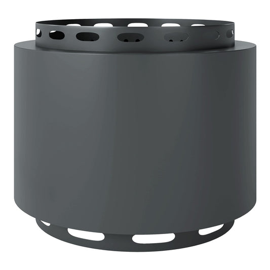 Outsunny Smokeless Fire Pit, a dark grey metal portable wood burning firepit with a poker