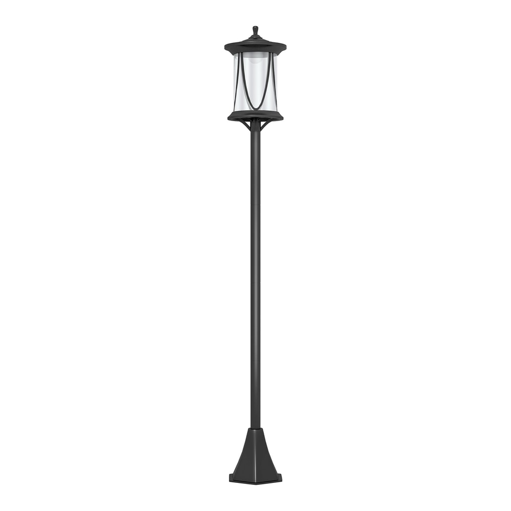 Outsunny Solar Lamp Post Light, a tall black lamp post with a decorative lantern top
