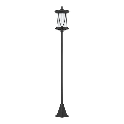 Outsunny Solar Lamp Post Light, a tall black lamp post with a decorative lantern top