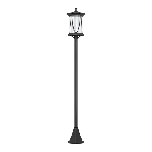 Outsunny Solar Lamp Post Light, a tall black lamp post with a decorative lantern top
