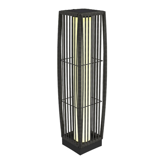 Outsunny Solar Rattan Floor Lamp in Dark Grey