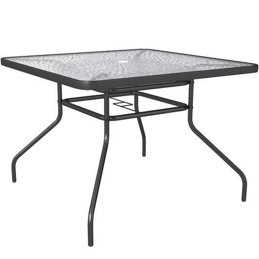 Outsunny Square Garden Dining Table in Black