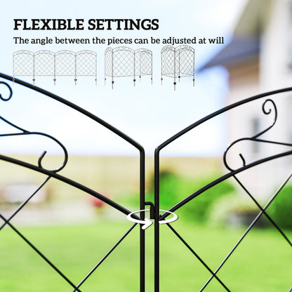 The garden fence showing the adjustable hinge connection between panels