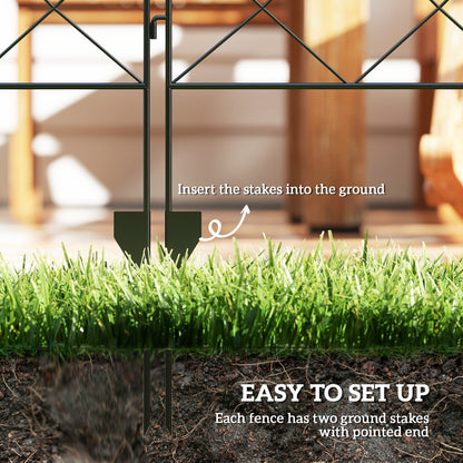 The garden fence showing how the pointed stakes insert into the ground