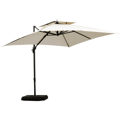 Outsunny Steel Frame Outdoor Roma Cantilever Umbrella in Beige