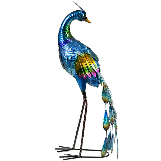 Outsunny Steel Peacock Garden Statue Decoration Gift in Multi Colour