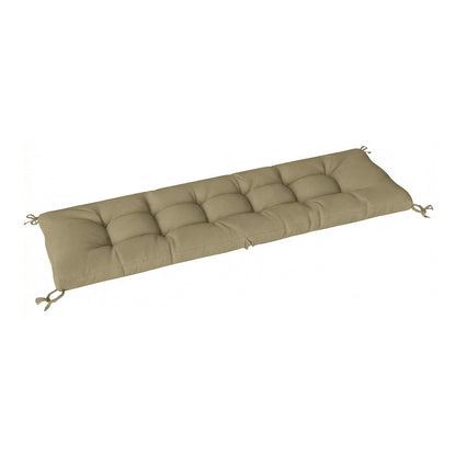Outsunny Sun Lounger Cushion, a padded seat cushion in sand colour with ties