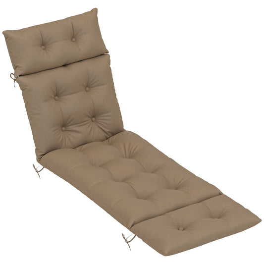 Outsunny Sun Lounger Cushions Only in khaki with tufted detailing and side ties