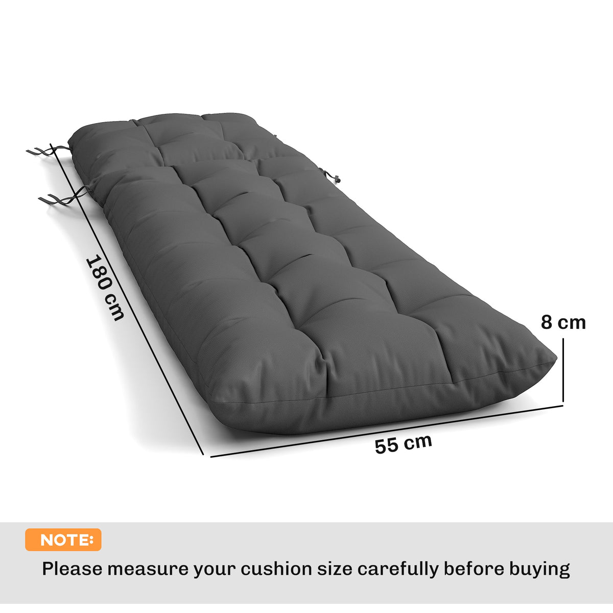 Outsunny Sun Lounger Cushions Only in Dark Grey