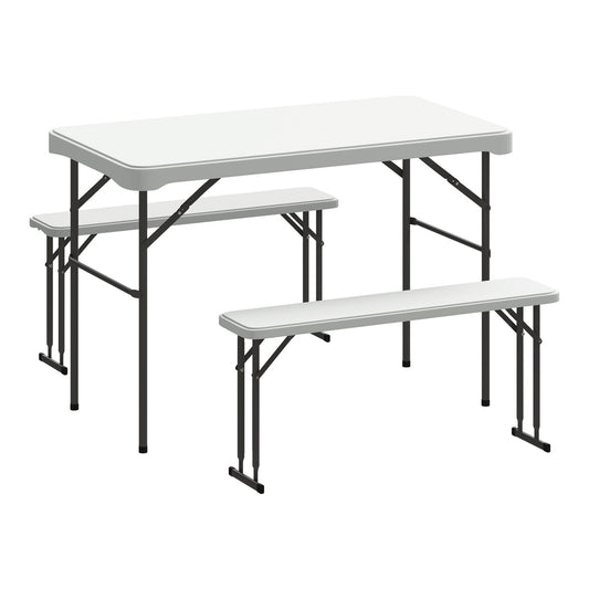 Outsunny Three-Piece Folding Picnic Table and Bench Set