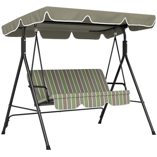 Outsunny Three-Seater Garden Swing Chair in Green