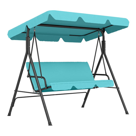 Outsunny Three-Seater Garden Swing Chair in Blue