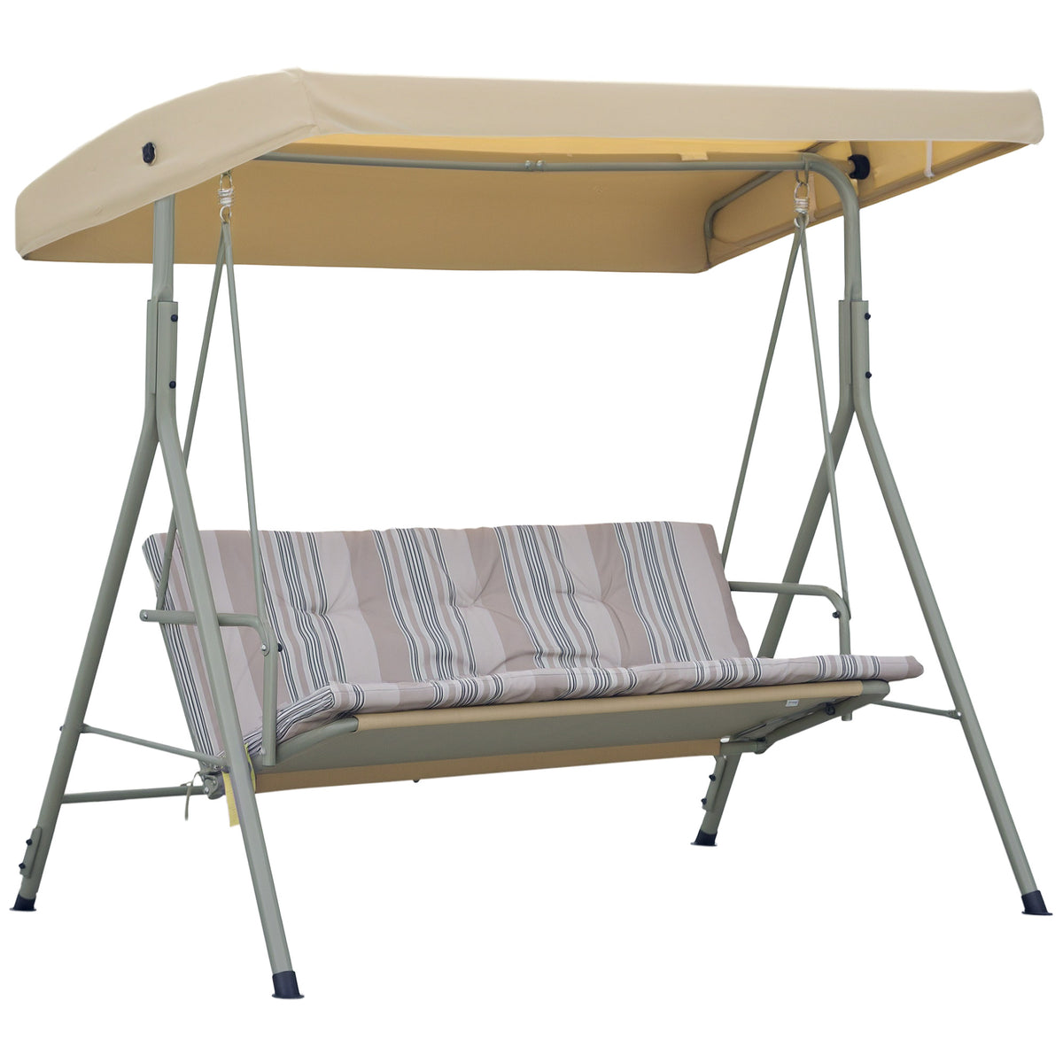 Outsunny Three-Seater Garden Swing Seat in Light Brown