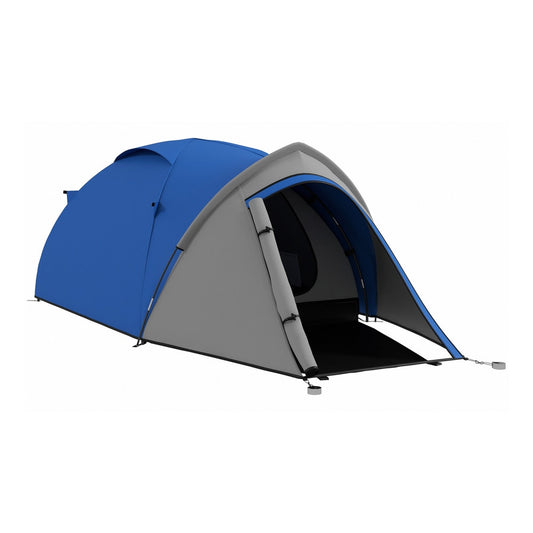 Outsunny Two-Man Dome Tent in Blue and Grey