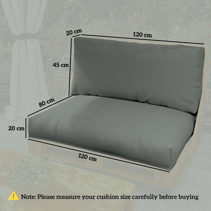 Dimensions of the charcoal grey pallet sofa cushions