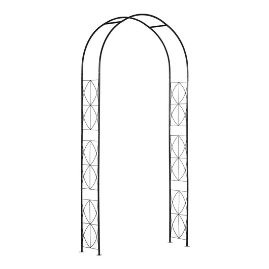 Outsunny Vintage Style Steel Garden Patio Outdoor Arbor & Trellis Arch Support in black