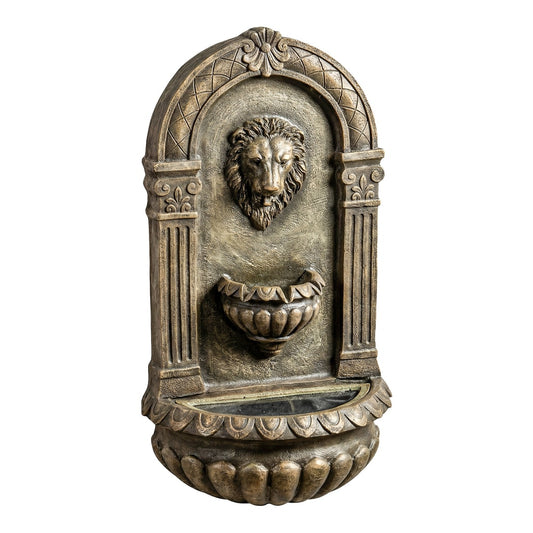 Outsunny Wall-Mounted Water Fountain in Rustic Brown