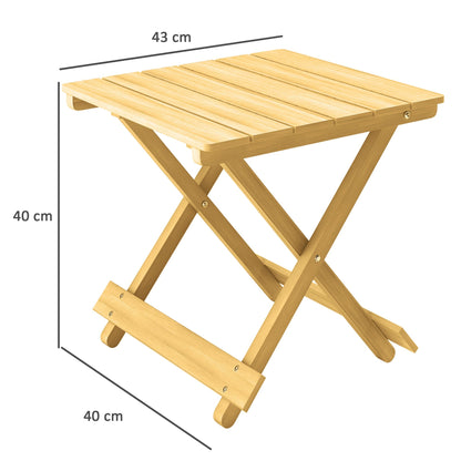 The garden table with dimension lines indicating its height, width and depth