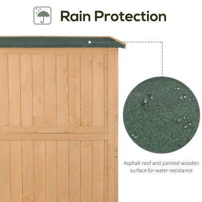 Close-up of the roof and wooden surface of the garden shed, showing rain protection features