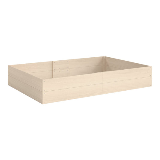 Outsunny Wooden Raised Bed, a large rectangular planter box made of light wood with an open bottom