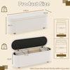 Oval Storage Bench 139 CM Long Ottoman Bench with Flip Top-White