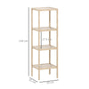 HOMCOM Four-Tier Bamboo Bathroom Shelf - Natural Finish