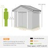 Outsunny 6.5ft x 3.5ft Metal Garden Storage Shed for Outdoor Tool Storage with Double Sliding Doors and 4 Vents, Grey