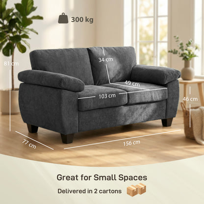 HOMCOM 2 Seater Sofa in Dark Grey