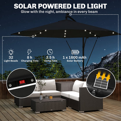 Outsunny 3 m Cantilever Parasol in Black