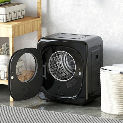 HOMCOM 4kg Vented Tumble Dryer with 5 Drying Mode, 800W Compact Freestanding Front Tumble Dryer, Black