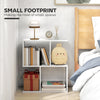 HOMCOM Side Table, Narrow End Table with Storage Shelves, S-Shaped, 3-Tier, 50W x 19.5D x 58H cm, White