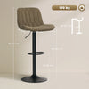 HOMCOM Set of Two Linen-Look Bar Stools - Brown