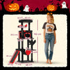 PawHut Gothic Cat Tree, 152 cm Multi-Level Cat Tower for Large Cats with Coffin Bed, Large Condo, for Halloween
