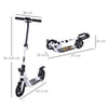 HOMCOM Folding Kick Scooter Hight-Adjustable Urban Scooter w/ Rear Brake, Double Shock Absorption System & 2 Big Wheels, For 14+ Teens Adult, White