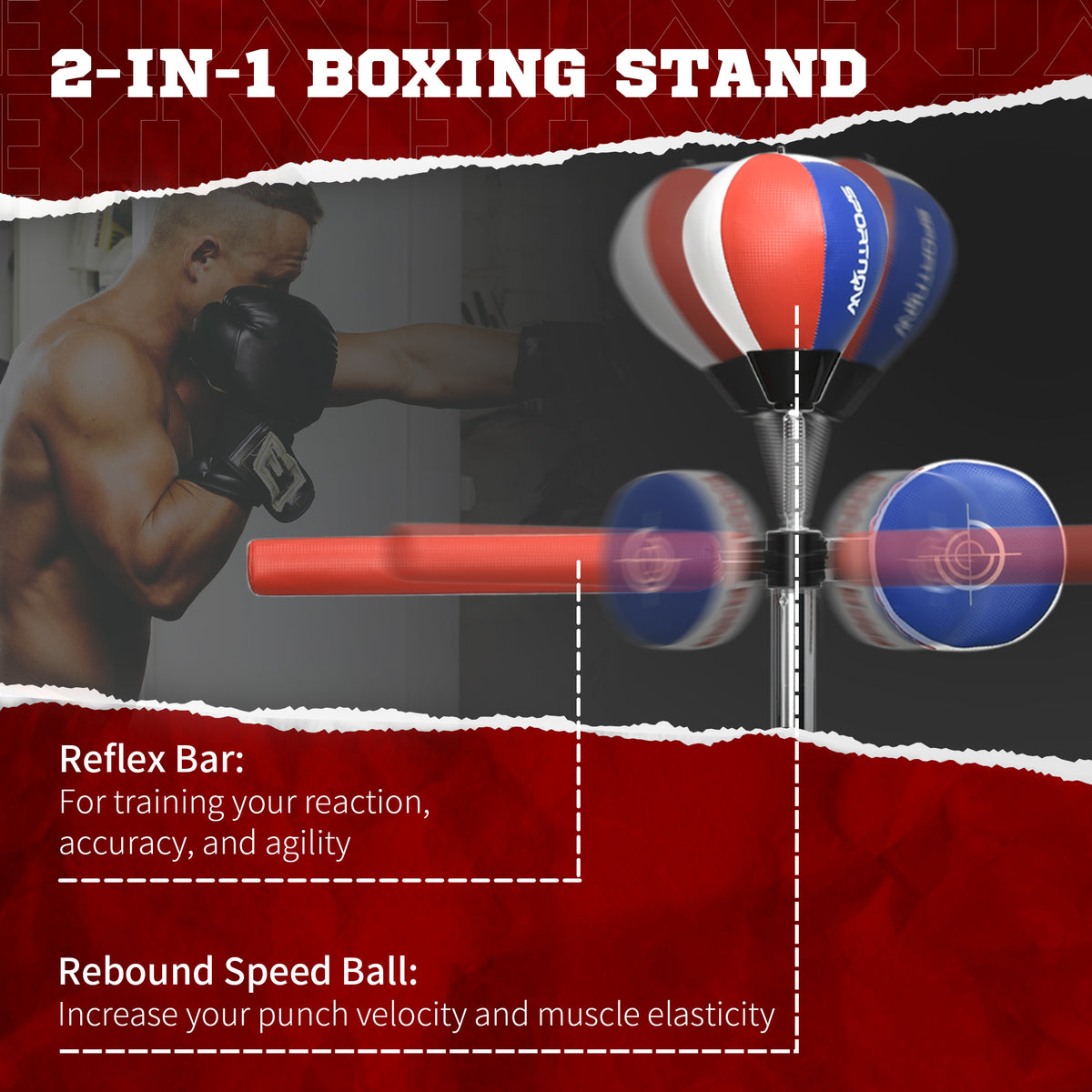 SPORTNOW Adjustable Speed Bag in Multicolour