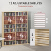 HOMCOM 16-Compartment Media Shelf - Nature Wood Finish