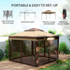 Outsunny 3 x 3(m) Pop Up Gazebo, Height Adjustable Instant Event Shelter with Netting and Carrying Bag, Beige