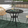 Outsunny Î¦90cm Four-Seated Round Aluminium Garden Table, with Parasol Hole