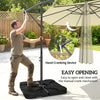 Outsunny 3m Overhanging Parasol, with Base, Weights and Cover - Sand brown