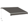 Outsunny Awning Canopy Manual Retractable Porch Sun Shade Shelter 3 x 2m Grey
