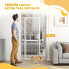 PawHut 180cm Extra Tall Pet Gate with 3.5 cm Narrow Gap, Pressure Mounted No Drilling Cat Gate for Doorways, 76-104cm Width