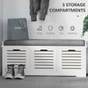 HOMCOM 3-Drawer Shoe Storage Bench - White