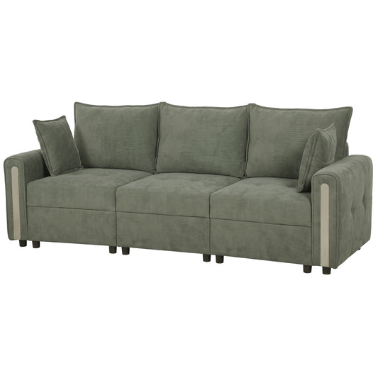 HOMCOM 3 Seater Sofa with Lift-Up Storage in Dark Green