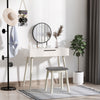 HOMCOM Dressing Table with Mirror and Stool, Vanity Makeup Desk Set with 2 Drawers, Cushioned Stool and Make-up Organiser for Bedroom and Dressing Room, 80 x 40 x 123 cm, White