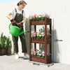 Outsunny 3-Tier Wooden Raised Planter, Raised Garden Bed on Legs with Drainage Holes and Bed Liner, Elevated Garden Planter