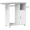 HOMCOM Rolling Ironing Board Cabinet, Foldable Ironing Station with Storage, Wheels for Home, Laundry Room, White