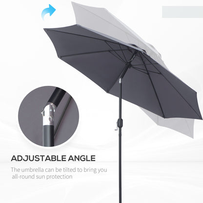 Outsunny 2.7M Garden Parasol Umbrella in Charcoal Grey