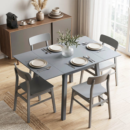 HOMCOM Solid Wood Folding Dining Table, Drop Leaf Table for 2-4 People,  Rectangle Kitchen Table